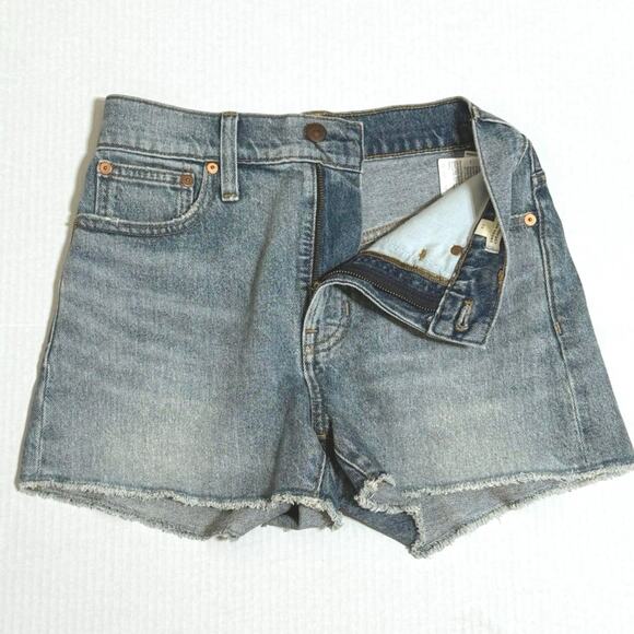 Madewell Women’s The Perfect Jean Short Size 25 High Rise Raw Hem Denim - Picture 3 of 6